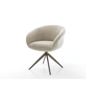 Jídelní židle Vinka-Flex s područkami látka Měkký béžová široká obraz