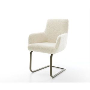 Jídelní židle Heira-Flex s područkami plyšový manšestr béžová obraz