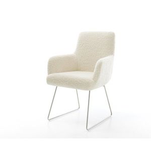 Jídelní židle Heira-Flex s područkami plyšový manšestr béžová obraz