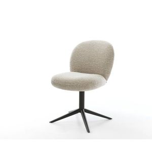 Jídelní židle Nube-Flex látka Měkký béžová křížová podnož černá obraz