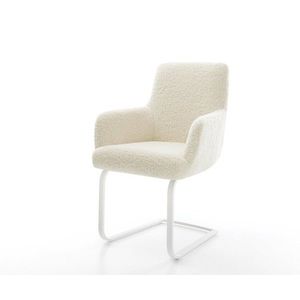 Jídelní židle Heira-Flex s područkami plyšový manšestr béžová obraz