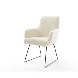 Jídelní židle Heira-Flex s područkami plyšový manšestr béžová obraz