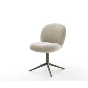 Jídelní židle Nube-Flex látka Měkký béžová křížová podnož obraz