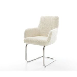 Jídelní židle Heira-Flex s područkami plyšový manšestr béžová obraz