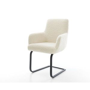 Jídelní židle Heira-Flex s područkami plyšový manšestr béžová obraz