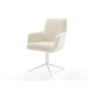 Jídelní židle Heira-Flex s područkami plyšový manšestr béžová obraz