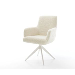 Jídelní židle Heira-Flex s područkami plyšový manšestr béžová obraz