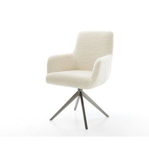 Jídelní židle Heira-Flex s područkami plyšový manšestr béžová obraz