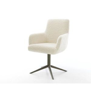 Jídelní židle Heira-Flex s područkami plyšový manšestr béžová obraz