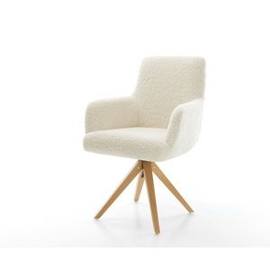 Jídelní židle Heira-Flex s područkami plyšový manšestr béžová obraz