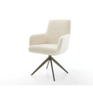 Jídelní židle Heira-Flex s područkami plyšový manšestr béžová obraz