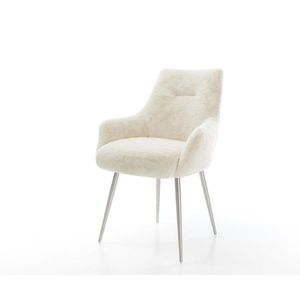 Jídelní židle Alja-Flex s područkami plyšový manšestr krémovo obraz