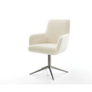 Jídelní židle Heira-Flex s područkami plyšový manšestr béžová obraz