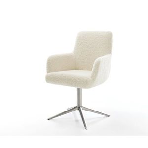 Jídelní židle Heira-Flex s područkami plyšový manšestr béžová obraz