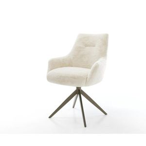 Jídelní židle Alja-Flex s područkami plyšový manšestr krémová obraz