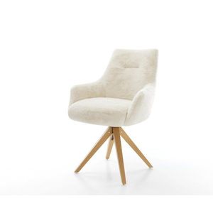 Jídelní židle Alja-Flex s područkami plyšový manšestr krémová obraz