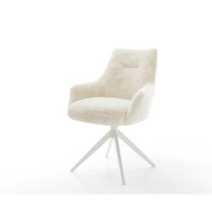 Jídelní židle Alja-Flex s područkami plyšový manšestr krémová obraz