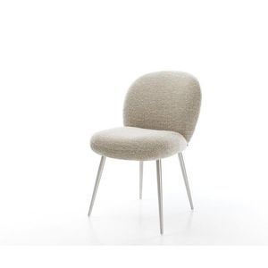 Jídelní židle Nube-Flex látka Měkký béžová 4 nohy zúžené obraz