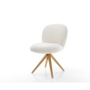 Jídelní židle Nube-Flex bouclé měkký béžová dřevěná podnož obraz