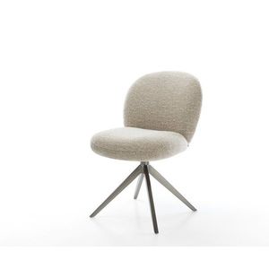 Jídelní židle Nube-Flex látka Měkký béžová křížová podnož obraz