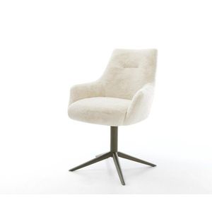 Jídelní židle Alja-Flex s područkami plyšový manšestr krémová obraz