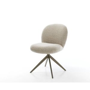 Jídelní židle Nube-Flex látka Měkký béžová křížová podnož obraz