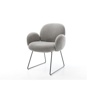 Jídelní židle Nube-Flex s područkami potahová látka Měkký šedá obraz