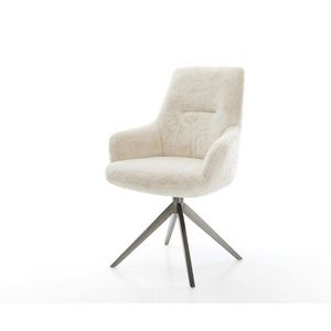 Jídelní židle Zelia-Flex s područkami plyšový manšestr krémovo obraz