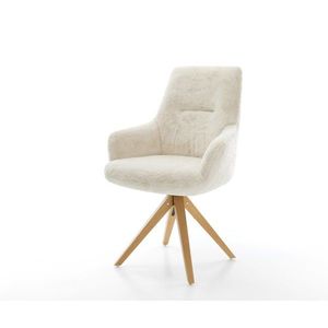 Jídelní židle Zelia-Flex s područkami plyšový manšestr krémová obraz