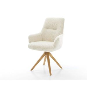 Jídelní židle Zelia-Flex s područkami plyšový manšestr béžová obraz