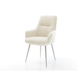 Jídelní židle Zelia-Flex s područkami plyšový manšestr béžová 4 obraz