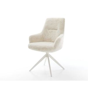 Jídelní židle Zelia-Flex s područkami plyšový manšestr krémovo obraz