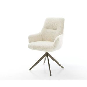 Jídelní židle Zelia-Flex s područkami plyšový manšestr béžová obraz