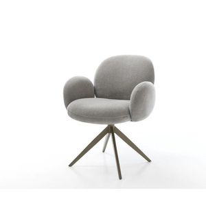 Jídelní židle Nube-Flex s područkami potahová látka Měkký šedá obraz