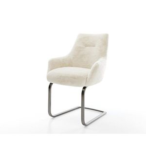 Jídelní židle Alja-Flex s područkami plyšový manšestr krémovo obraz