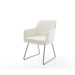 Jídelní židle Greg-Flex bouclé měkký béžová tenká podnož černá obraz