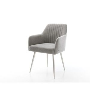 Jídelní židle Greg-Flex strukturovaná látka Měkký šedá 4 nohy obraz