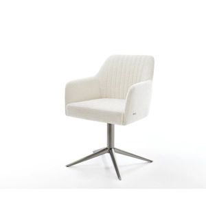 Jídelní židle Greg-Flex bouclé měkký béžová podnož grafit 360° obraz