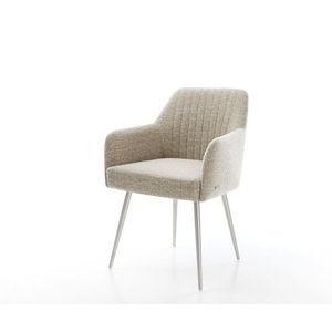 Jídelní židle Greg-Flex tkanina Měkký béžová 4 nohy zúžené obraz