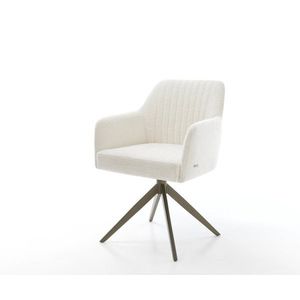 Jídelní židle Greg-Flex bouclé měkký béžová křížová podnož obraz