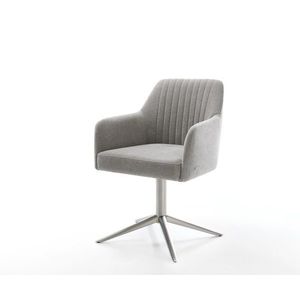 Jídelní židle Greg-Flex strukturovaná látka Měkký šedá křížová obraz