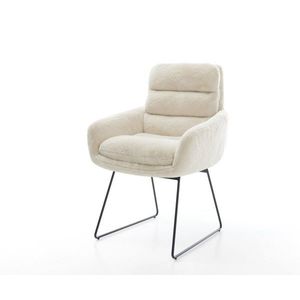 Jídelní židle Abelia-Flex s područkami plyšový manšestr krémovo obraz