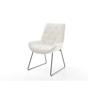 Jídelní židle Taimi-Flex bouclé měkký béžová tenká podnož černá obraz