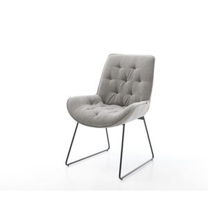 Jídelní židle Taimi-Flex látka Měkký šedá tenká podnož černá obraz