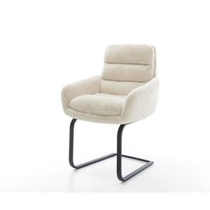 Jídelní židle Abelia-Flex s područkami plyšový manšestr krémovo obraz