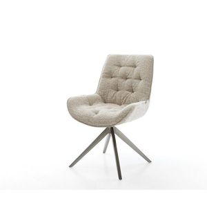 Jídelní židle Taimi-Flex látka Měkký béžová křížová podnož obraz