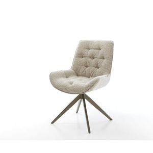 Jídelní židle Taimi-Flex látka Měkký béžová křížová podnož obraz