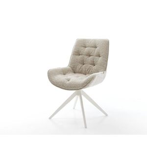 Jídelní židle Taimi-Flex látka Měkký béžová křížová podnož obraz