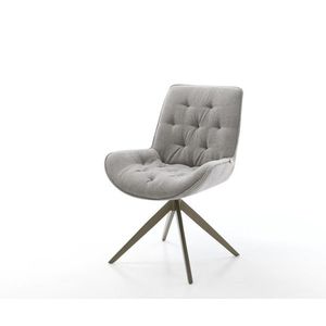 Jídelní židle Taimi-Flex látka Měkký šedá křížová podnož široká obraz