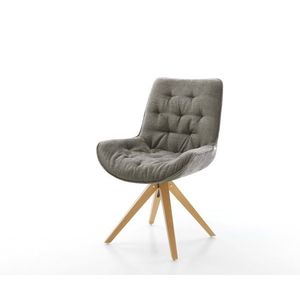 Jídelní židle Taimi-Flex bouclé měkký tmavě béžová dřevěná obraz